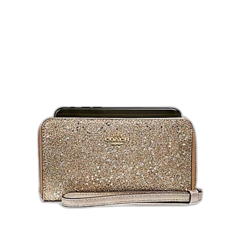 COACH PHONE WALLET IN STAR GLITTER PRINT NWT